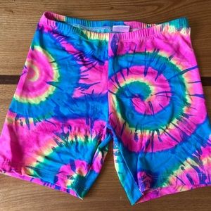 Tie dye spandex shorts